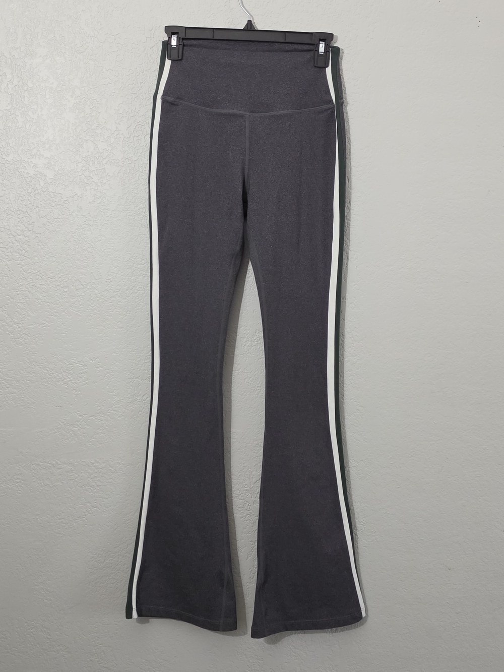 Splits59 Raquel High Waist Flare Legging Dark Gray (Green/white) Women M Long